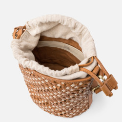 Biba Selma Woven Bucket Bag SEM1L Crudo
