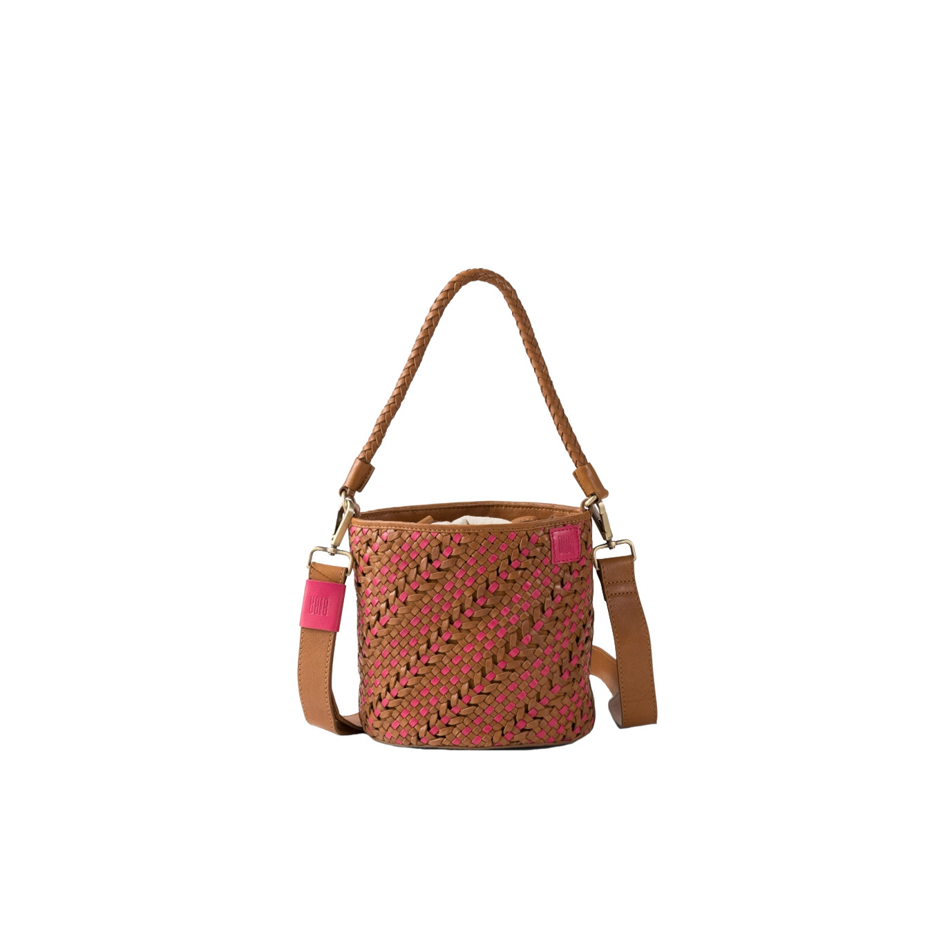 Biba Selma Woven Bucket Bag SEM1L Fuchsia