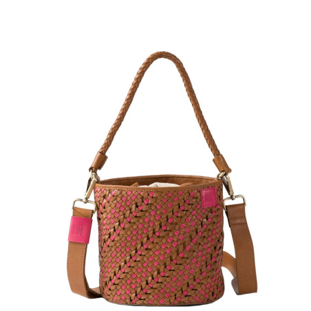 Biba Selma Woven Bucket Bag SEM1L Fuchsia