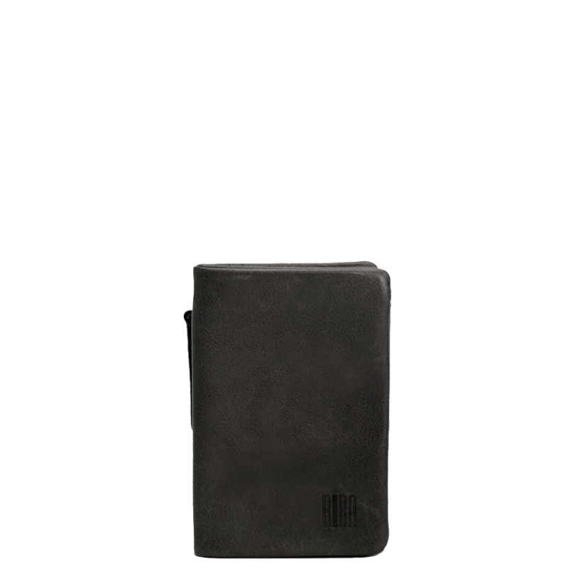 Biba Soft Mousse Large Vertical Wallet in Natural Leather SFM4L Negro