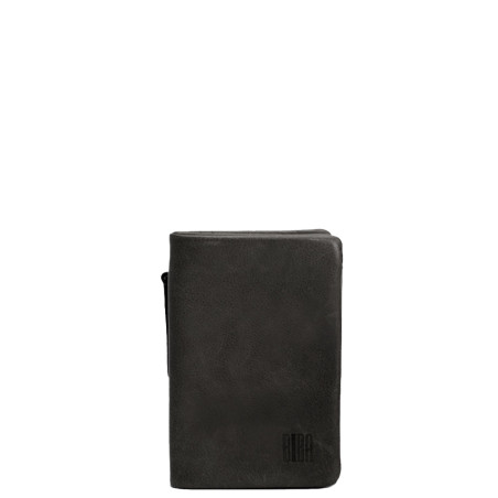 Biba Soft Mousse Large Vertical Wallet in Natural Leather SFM4L Negro