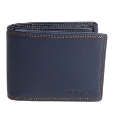 Lancaster Soft Vintage Homme Portefeuille 120-11 Bleu Fonce Camel