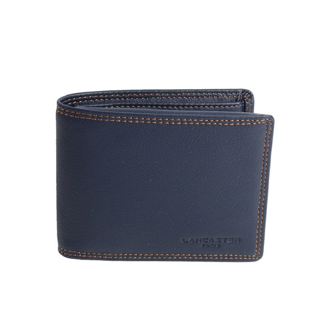 Lancaster Soft Vintage Homme Portefeuille 120-11 Bleu Fonce Camel