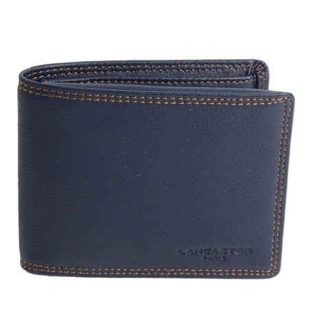 Lancaster Soft Vintage Homme Portefeuille 120-11 Bleu Fonce Camel