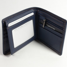 Lancaster Soft Vintage Homme Portefeuille 120-11 Bleu Fonce Camel