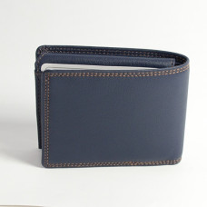 Lancaster Soft Vintage Homme Portefeuille 120-11 Bleu Fonce Camel