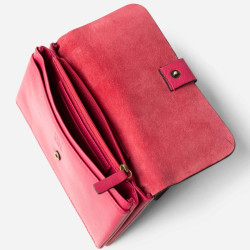 Biba Veta Large Washed Leather RFID Wallet VET2L Fuchsia
