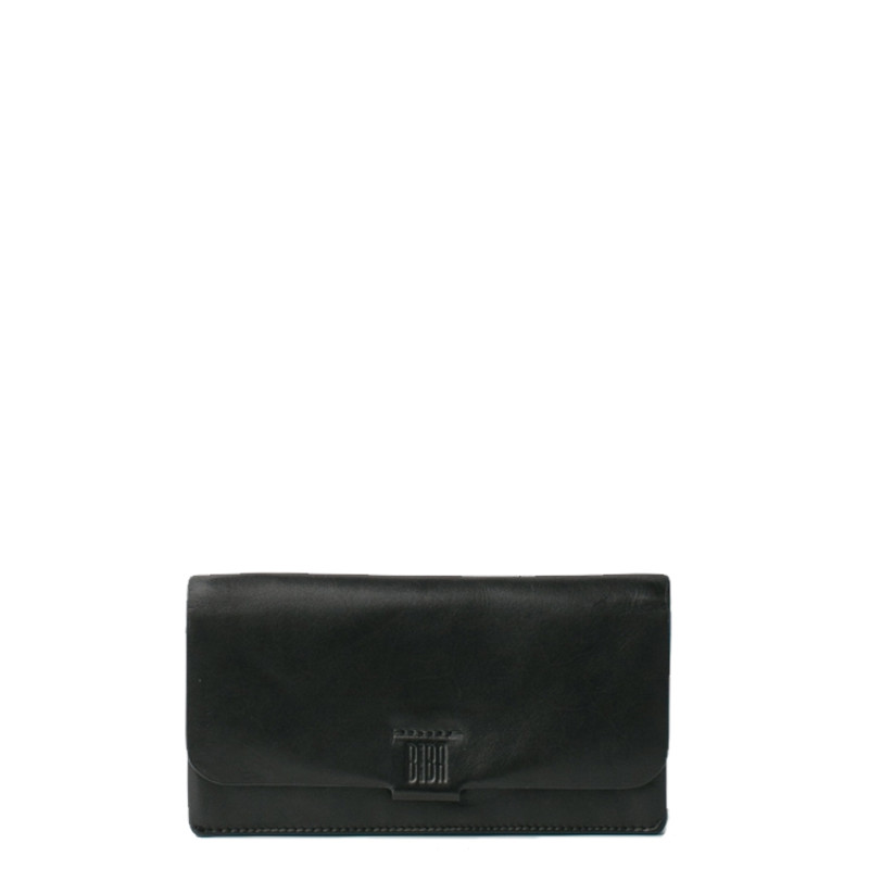 Biba Veta Large Washed Leather RFID Wallet VET2L Negro