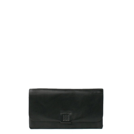 Biba Veta Large Washed Leather RFID Wallet VET2L Negro