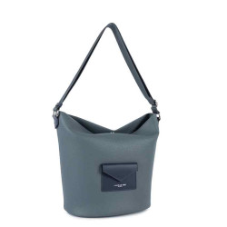 Lancaster Maya Double Kba Sac Seau En Cuir 517-107 Bleu Givré cote