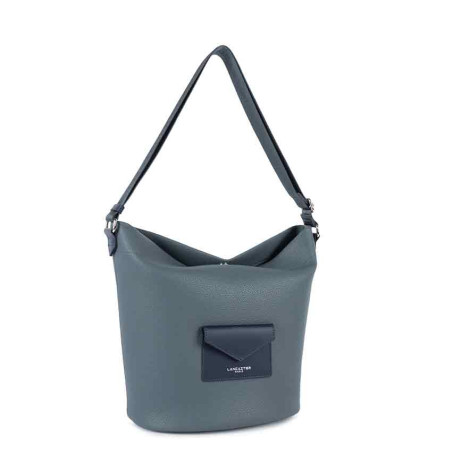 Lancaster Maya Double Kba Sac Seau En Cuir 517-107 Bleu Givré cote
