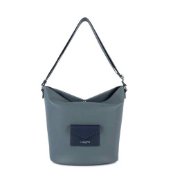 Lancaster Maya Double Kba Sac Seau En Cuir 517-107 Bleu Givré