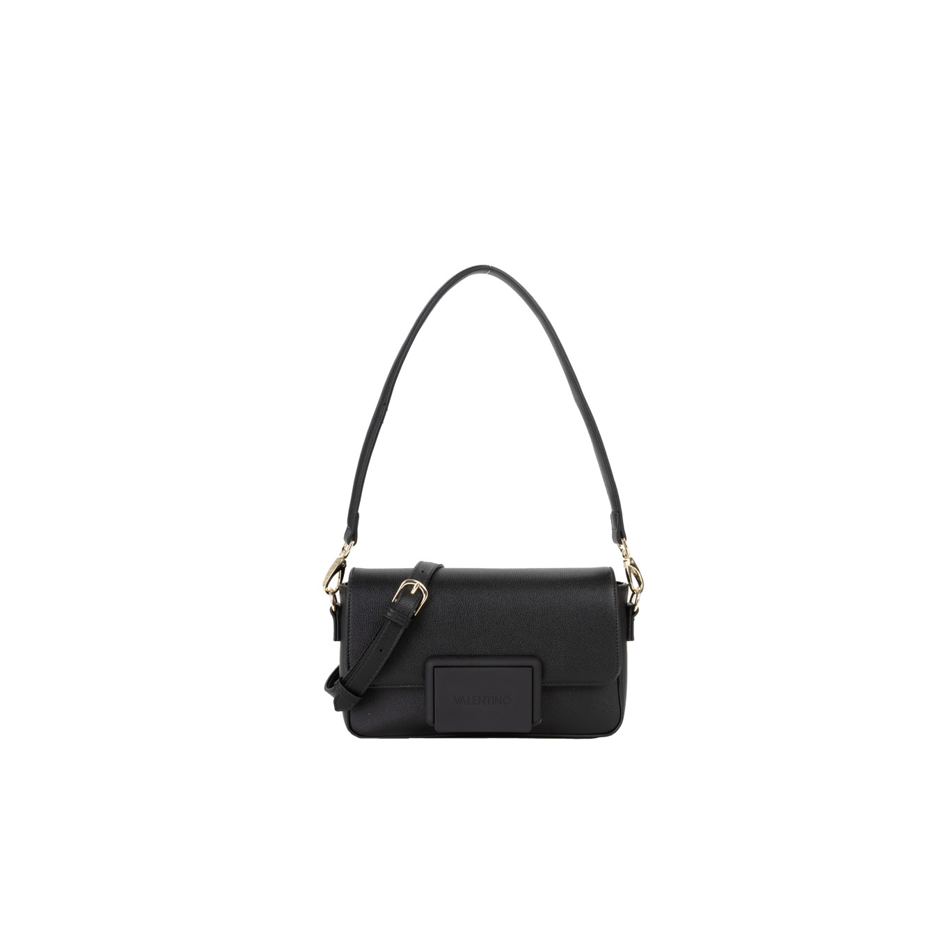 Valentino Thetis Shoulder Bag with Flap Nero