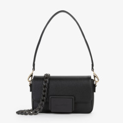 Valentino Thetis Shoulder Bag with Flap Nero