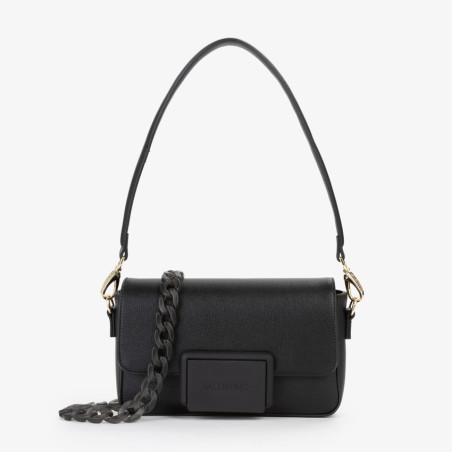 Valentino Thetis Shoulder Bag with Flap Nero
