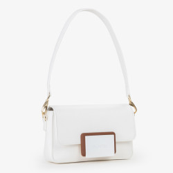 Valentino Thetis Shoulder Bag with Flap Bianco