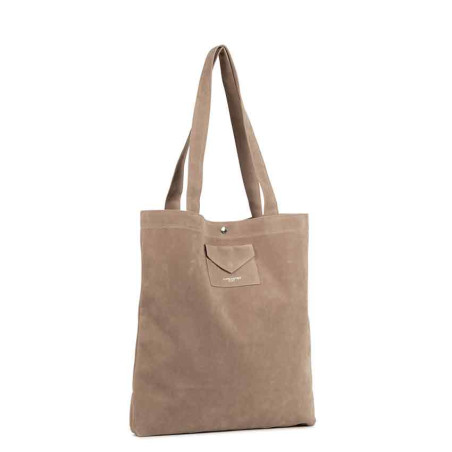 Lancaster Suede KBA Tote Bag 518-061 Dark Beige