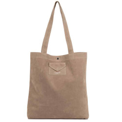 Lancaster Suede KBA Tote Bag 518-061 Dark Beige