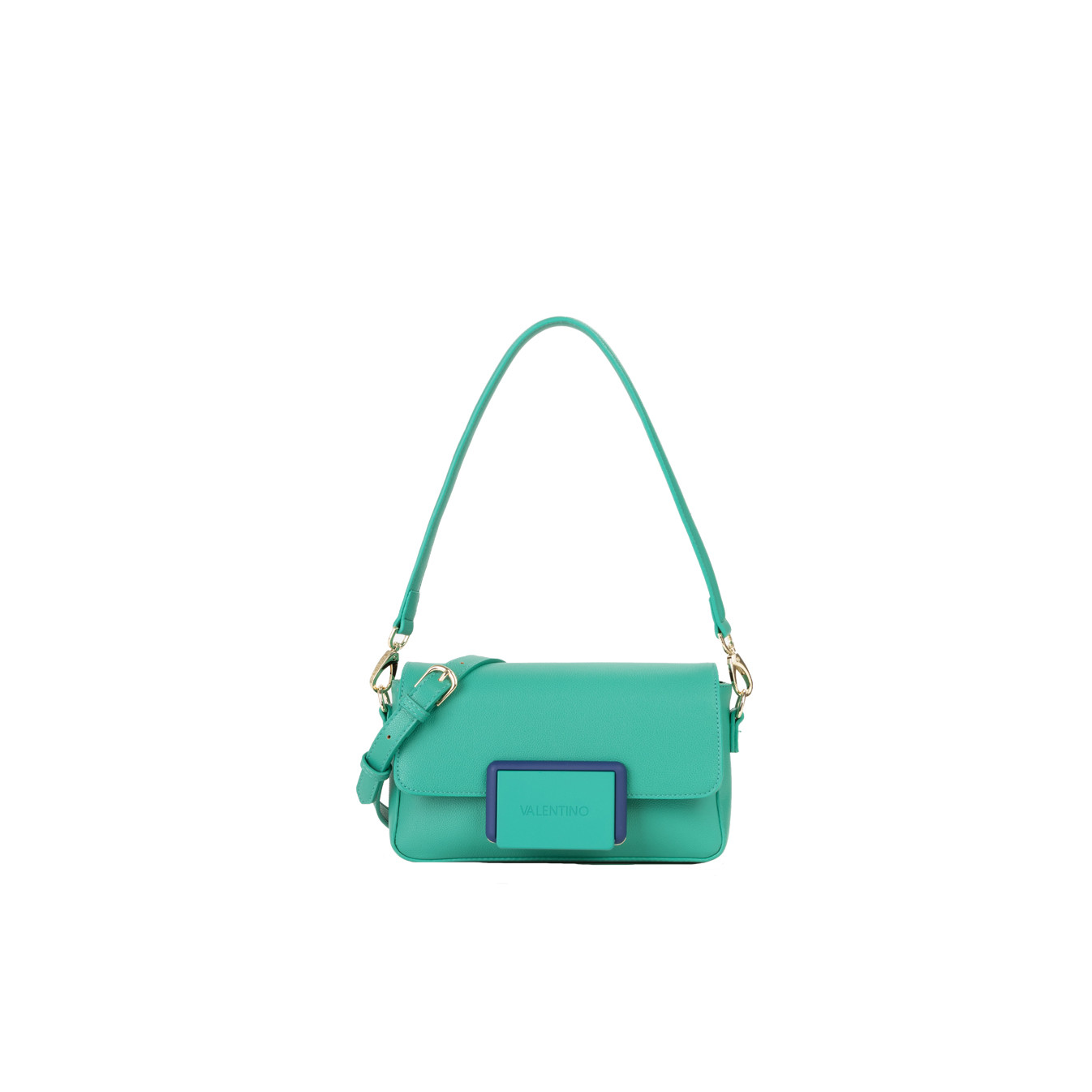 Valentino Thetis Shoulder Bag with Flap Smeraldo
