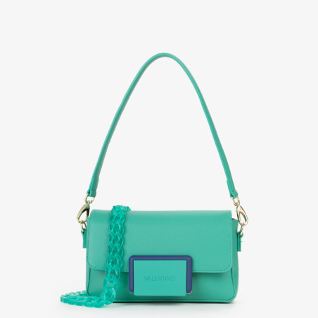 Valentino Thetis Shoulder Bag with Flap Smeraldo