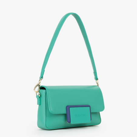 Valentino Thetis Shoulder Bag with Flap Smeraldo