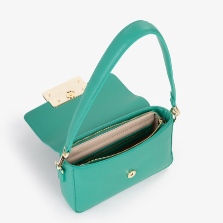 Valentino Thetis Shoulder Bag with Flap Smeraldo