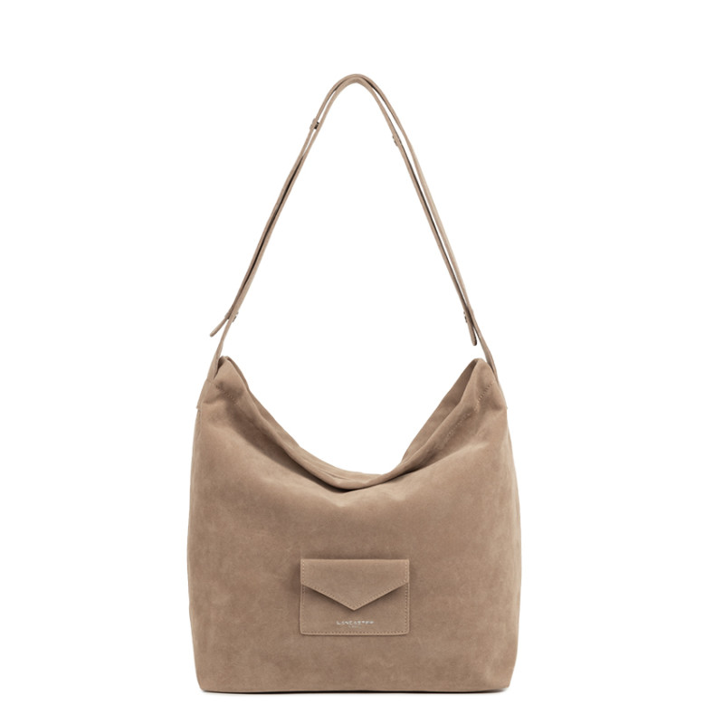 Lancaster Suedine KBA Bucket Bag 518-062 Dark Beige