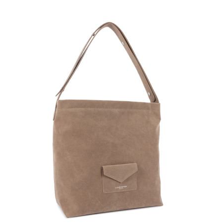 Lancaster Suedine KBA Bucket Bag 518-062 Dark Beige
