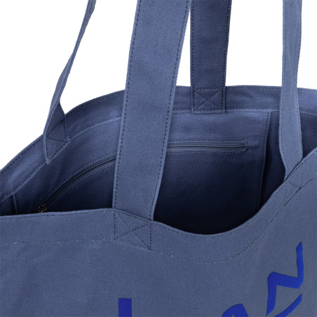 Lancaster Tote Bag 3 Lines Tote Bag TOTE-06 Blue