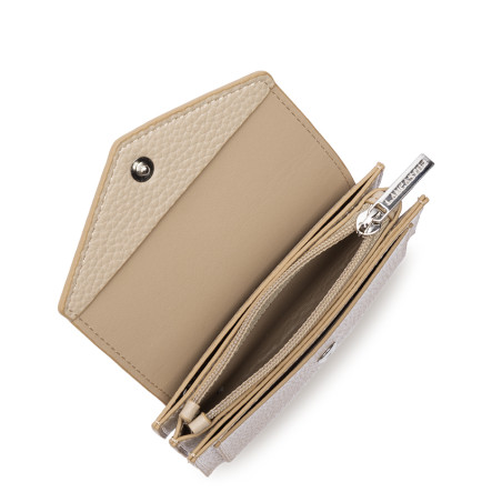 Lancaster Maya Double Kba Porte Cartes 117-010 Beige fonce ouvert
