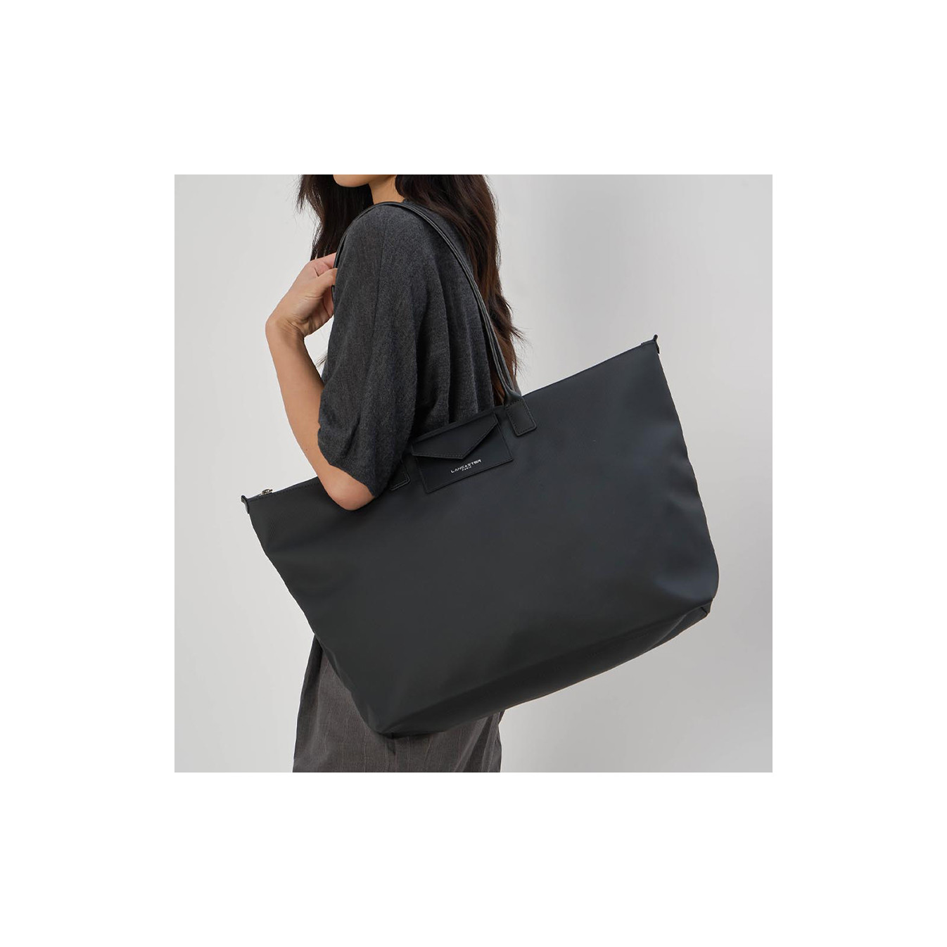 Lancaster Smart Kba Large Shoulder Tote Bag 516-73 Black