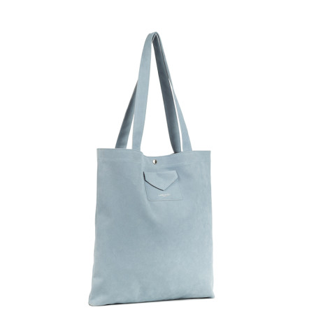 Lancaster Suedine KBA Tote Bag 518-061 Smoky Blue