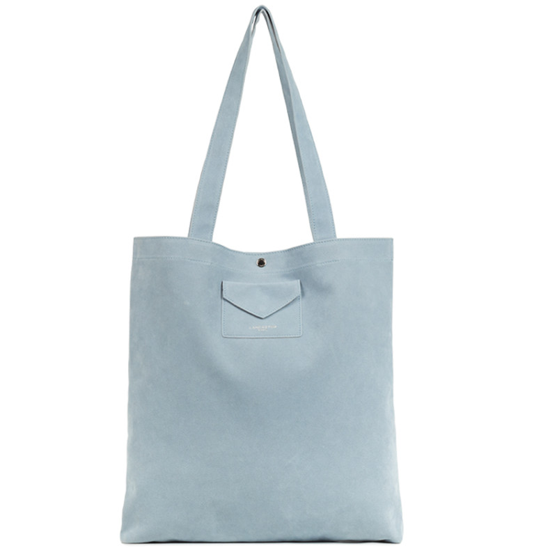 Lancaster Suedine KBA Tote Bag 518-061 Smoky Blue