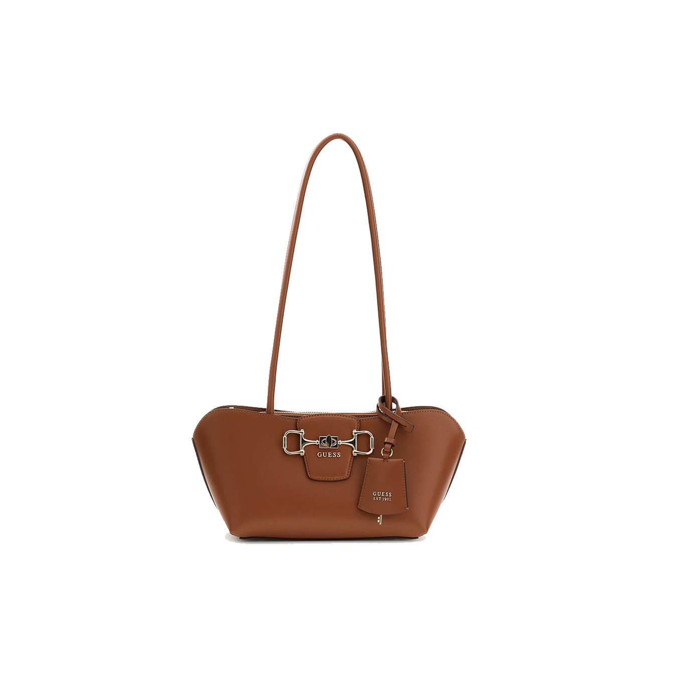 Guess Janie Hobo Baguette Bag Cognac
