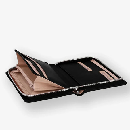 Ateliers Fourès Calista Perséphone Grand Portefeuille H68 Noir poche dos