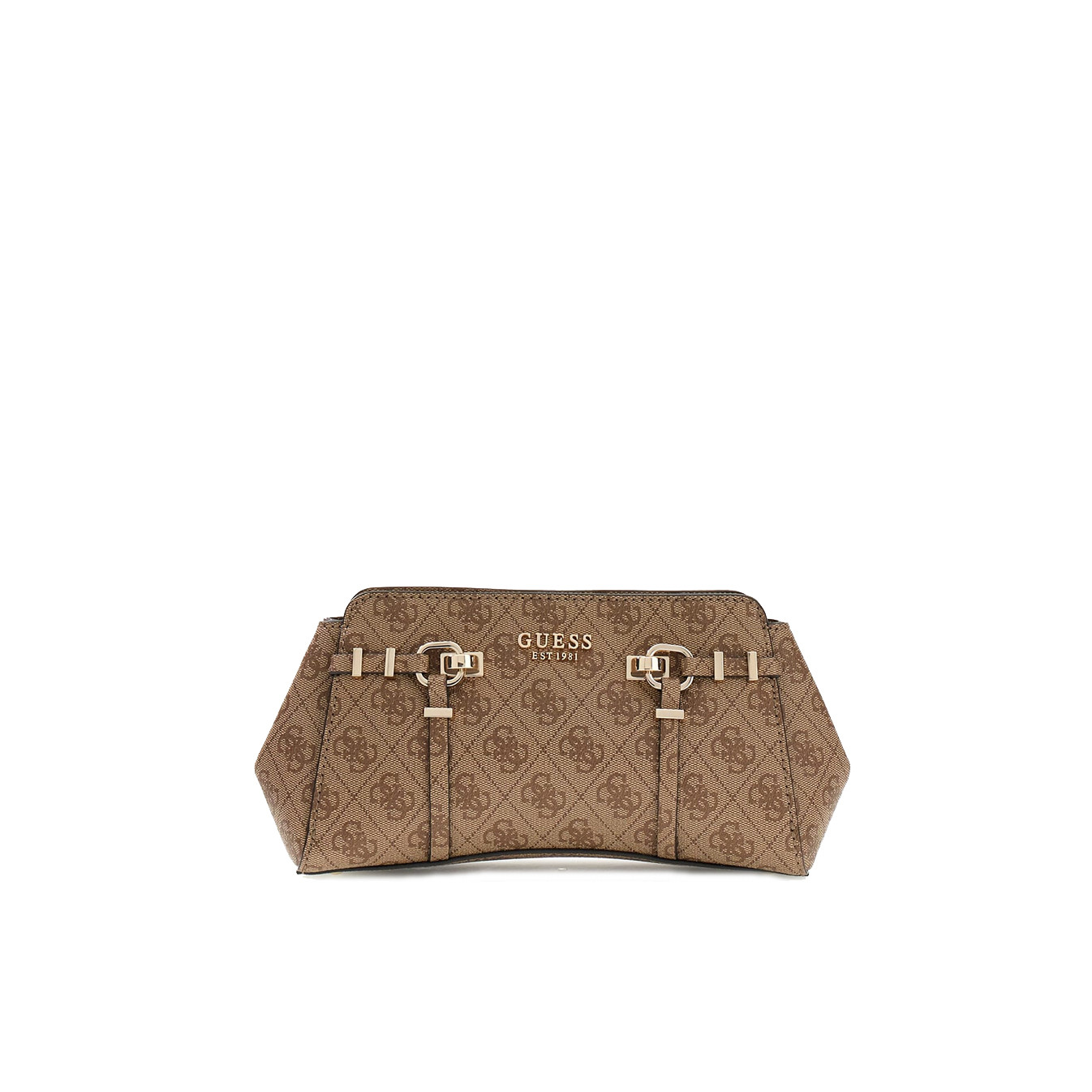 Guess Leona Logo Baguette Latte Logo Bag
