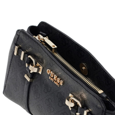 Guess Leona Logo Sac Baguette Coal Logo ouvert