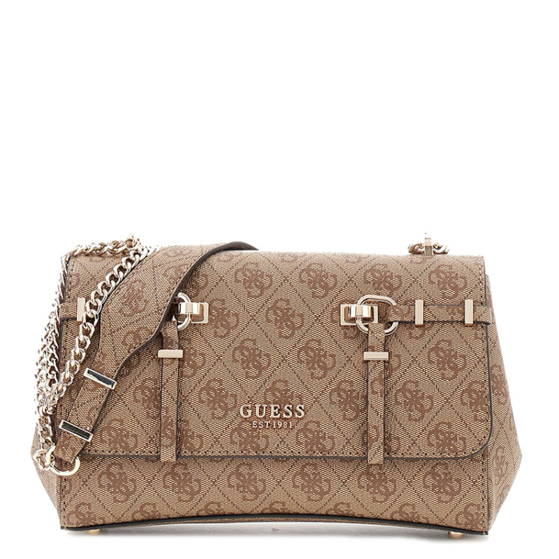 Guess Leona Logo Crossbody Bag Latte Logo