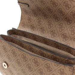 Guess Leona Logo Crossbody Bag Latte Logo
