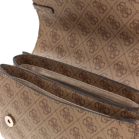Guess Leona Logo Crossbody Bag Latte Logo