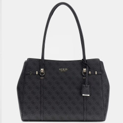 Guess Leona Logo Tote Bag Coal Logo