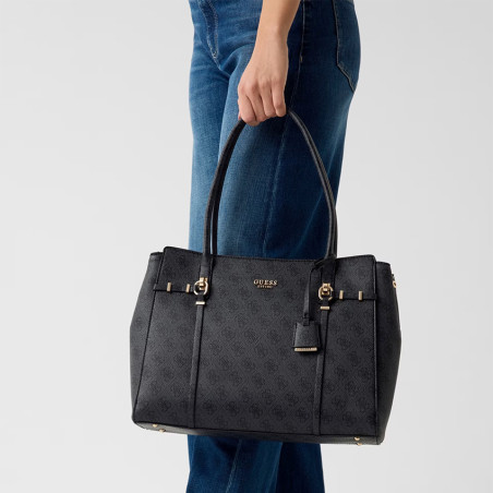 Guess Leona Logo Tote Bag Coal Logo