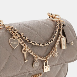 Guess Libby Tote Bag Quilted Dark Taupe