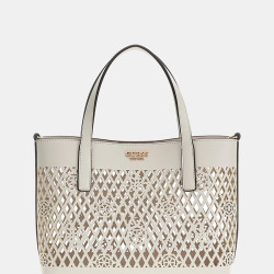 Guess Letty Mini Sac Shopping et Pochette 2 en 1 Off Crème face
