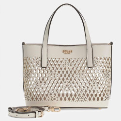 Guess Letty Mini Sac Shopping et Pochette 2 en 1 Off Crème face 2