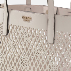 Guess Letty Mini Sac Shopping et Pochette 2 en 1 Off Crème profil