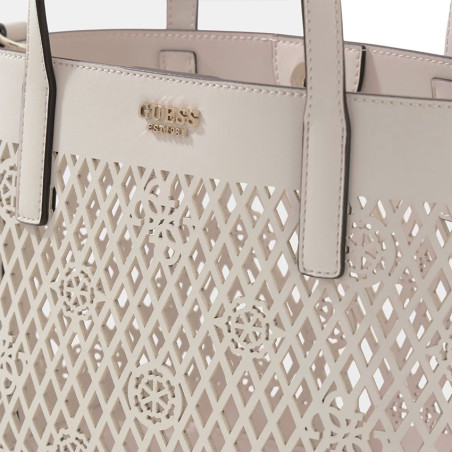Guess Letty Mini Sac Shopping et Pochette 2 en 1 Off Crème profil