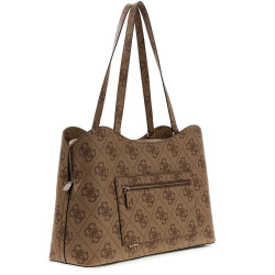 Guess Janie Logo Sac Shopping Latte Logo dos