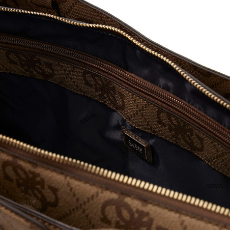 Guess Janie Logo Sac Shopping Latte Logo ouvert