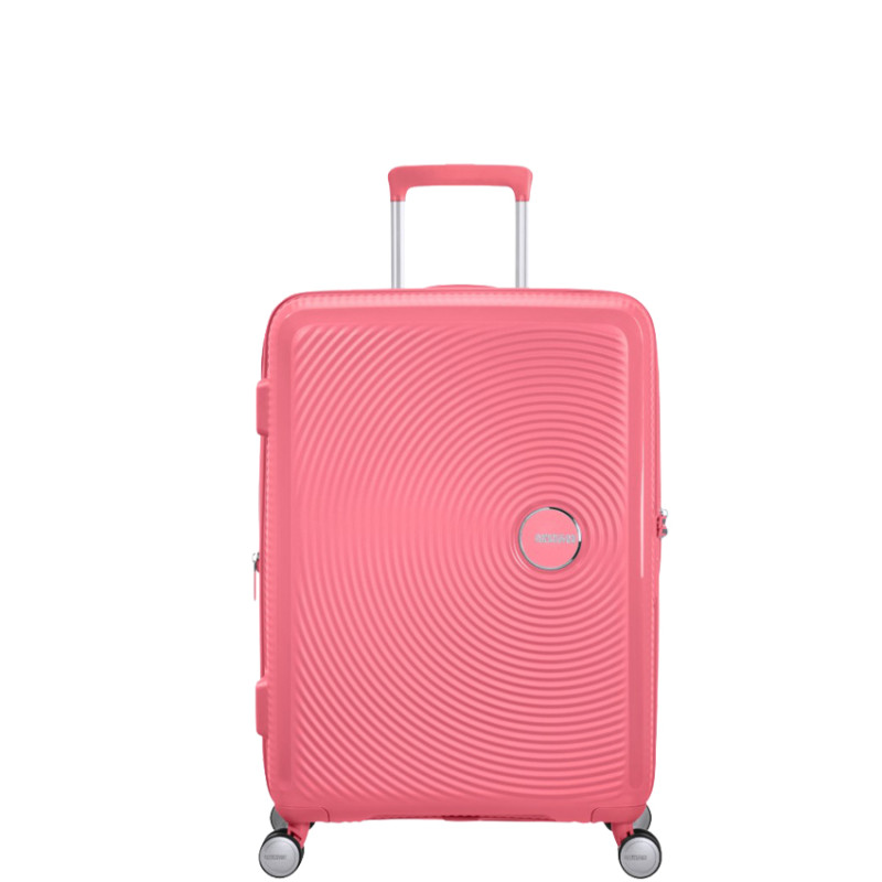 American Tourister Sound Box Spinner 67 cm Valise Cabine Trolley 4 Roues Sun Kissed Coral